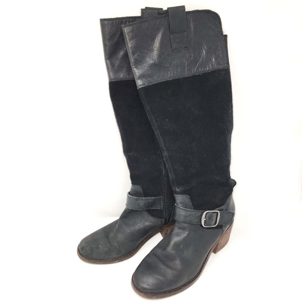 Lucky Brand Riding Boot Leather black Womens 6.5